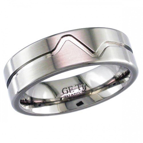 Patterned Titanium Wedding Ring (2247)